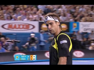 David Ferrer, durante su partido ante Nadal en Melbourne.