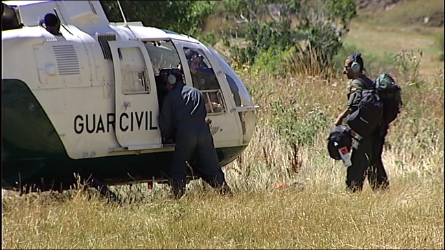 Guardia Civil en León en las tareas de recuperación del helicóptero siniestrado