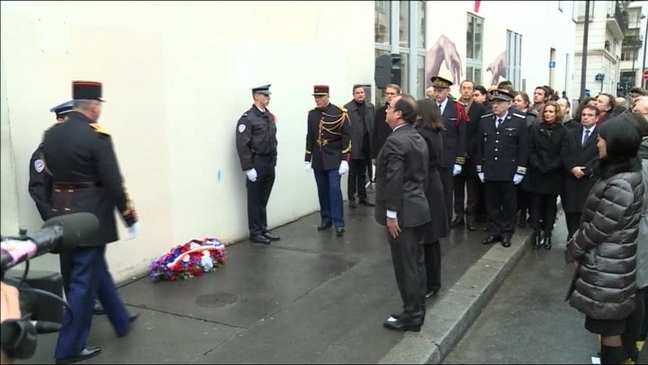 Homenaje a las víctimas del atentado del Charlie Hebdo