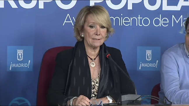 La portavoz del PP en el Ayuntamiento de Madrid, Esperanza Aguirre