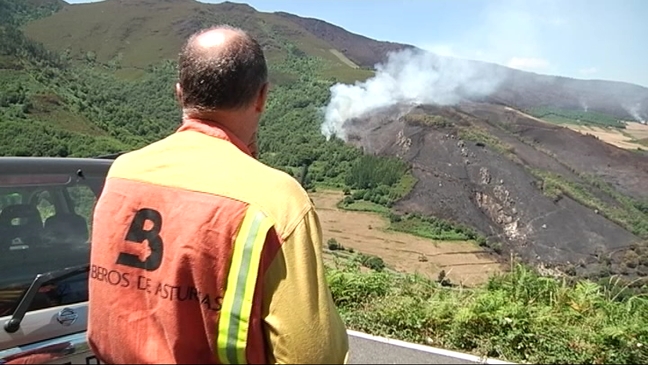 Incendio en 2013 en el monte Gúa, Mieres