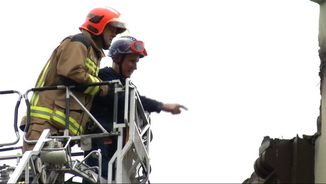 La Policía Científica inspecciona la obra