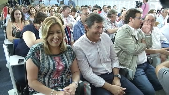 Susana Díaz y Javier Fernández durante el Comité Federal del PSOE