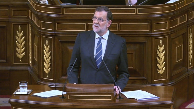 Mariano Rajoy durante el pleno de investidura del 26 de octubre