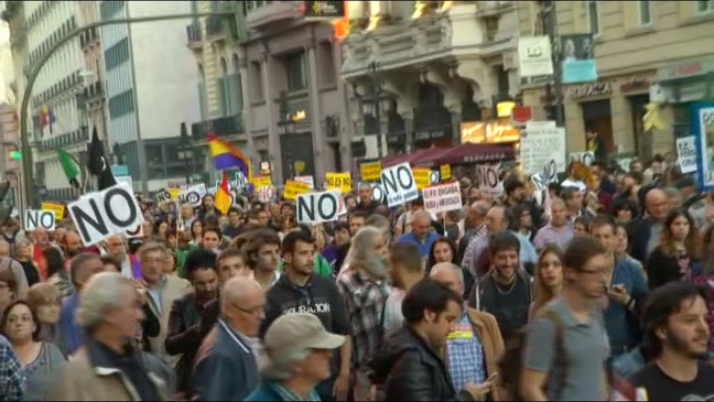 Manifestación contra la investidura de Rajoy