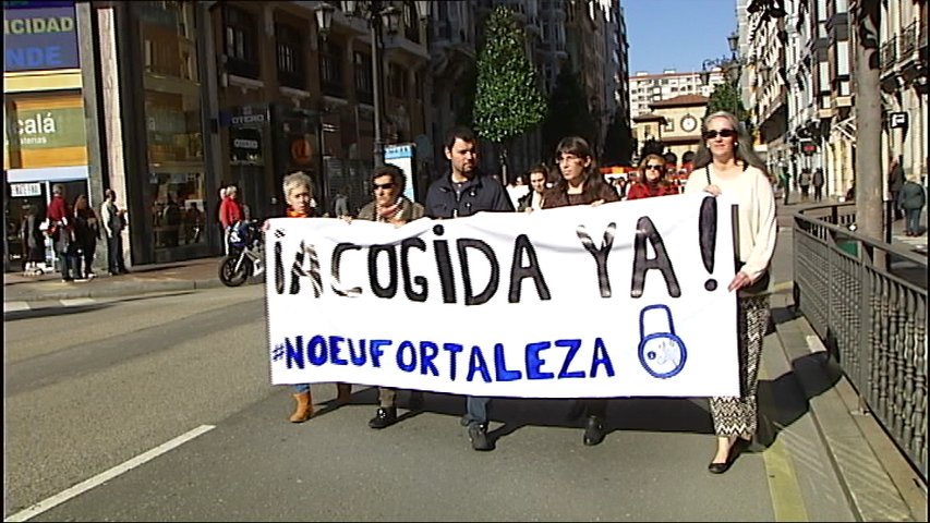 Manifestación en Oviedo en favor de la acogida de refugiados