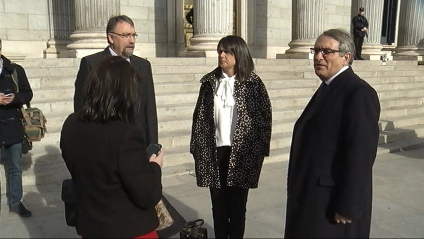 Oblanca y Susana Ares a la puertas del Congreso