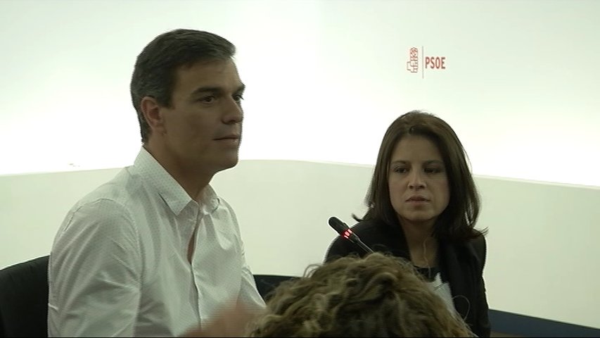 Pedro Sánchez y la asturiana Adriana Lastra