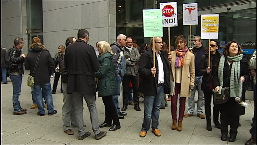 Protesta de los trabajadores de Justicia