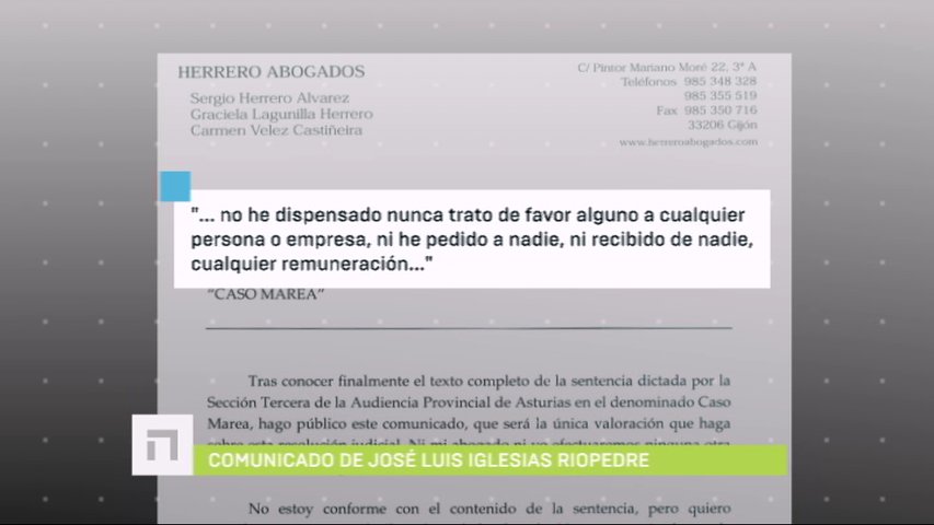 Comunicado de Riopedre tras conocerse el contenido de la sentencia del Caso Renedo