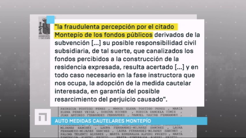 Auto de medidas cautelares del Montepío