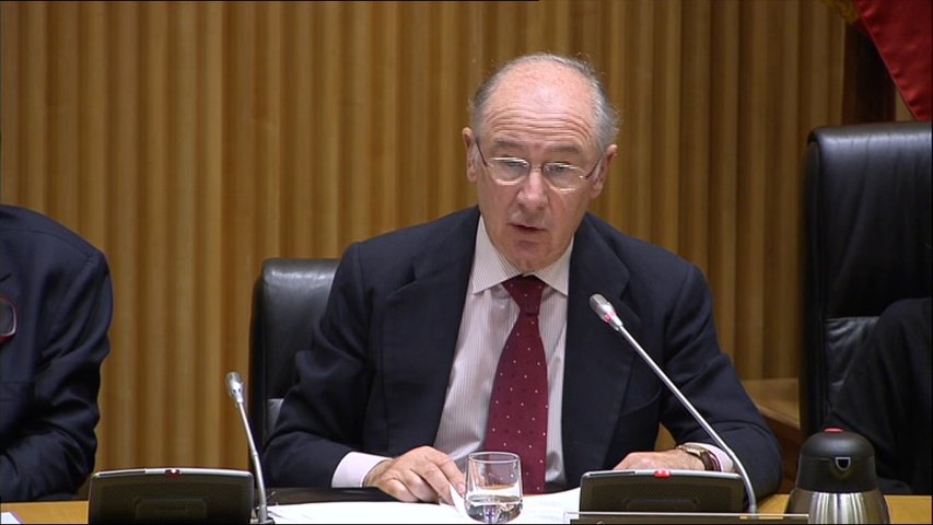 Rodrigo Rato en su comparecencia en el Congreso