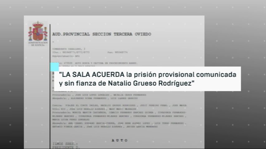 Auto sobre el ingreso en prisión de Natalio Grueso