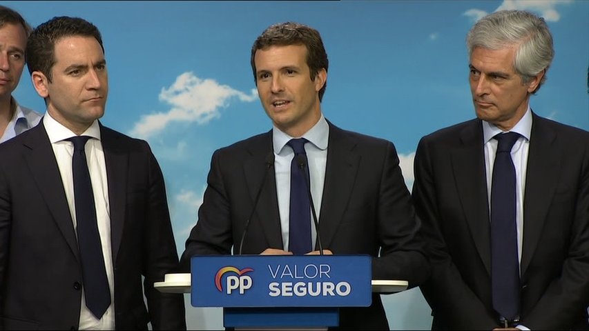 Pablo Casado tras la debacle electoral del Partido Popular