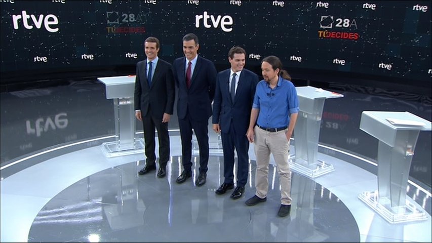 Líderes políticos de las principales fuerzas antes del debate de RTVE