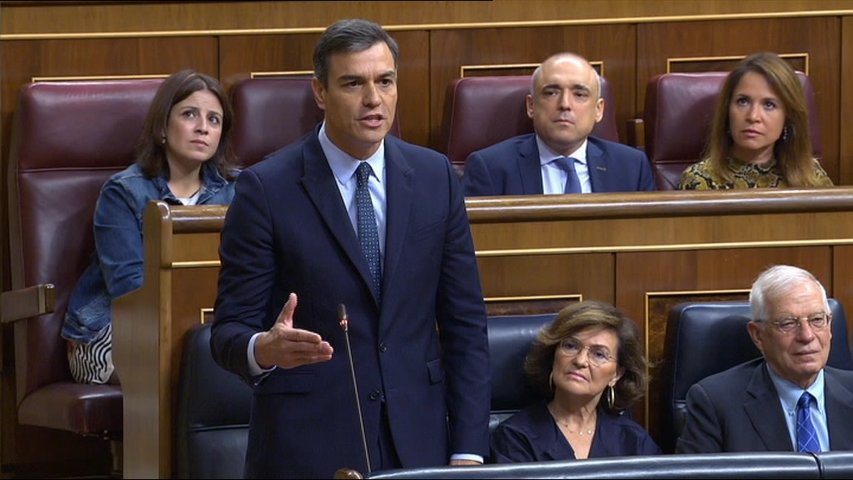 Pedro Sánchez durante la última sesión sesión de control en el Congreso