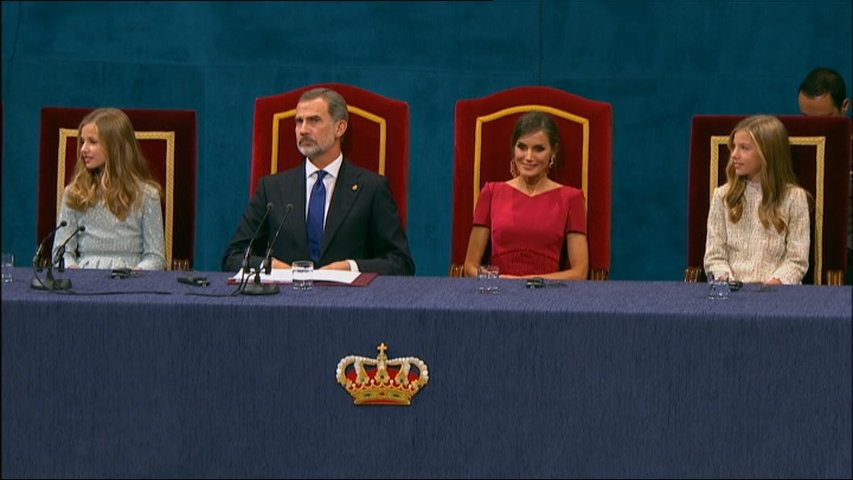 La familia real durante la ceremonia de entrega de los Premios Princesa de Asturias 2019