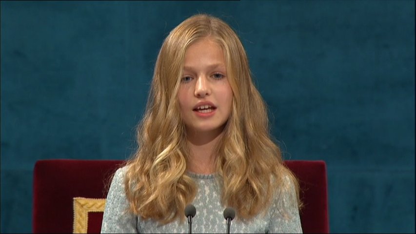 Leonor durante su discurso en la ceremonia de entrega de los Premios Princesa