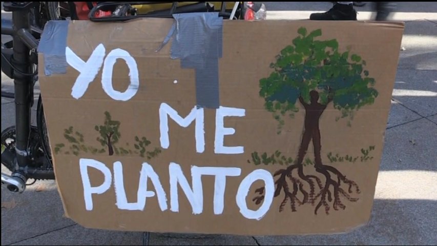 Pancarta en las movilizaciones de Madrid contra el cambio climático