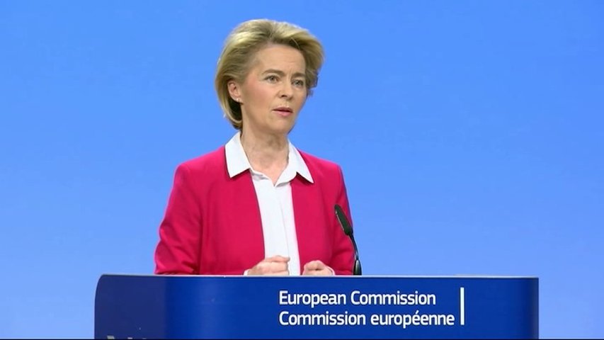 Ursula von der Leyen, presidenta de la Comisión Europea, en un momento de su intervención