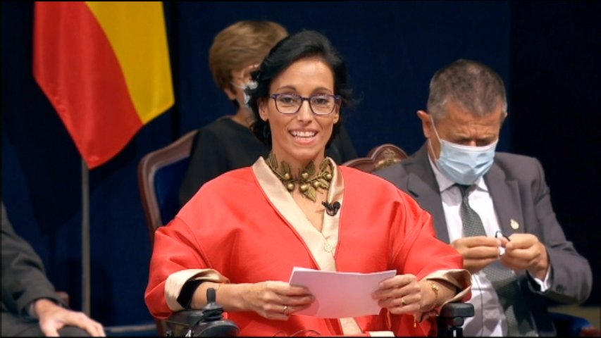 Teresa Perales durante su discurso en la ceremonia de entrega de los Premios Princesa 2021