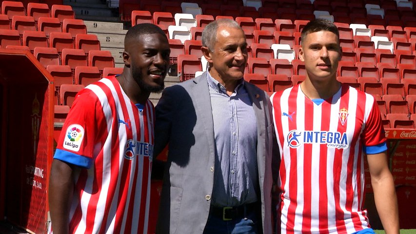 Axel Bamba y Uros Milovanovic, presentados como nuevos jugadores del Sporting