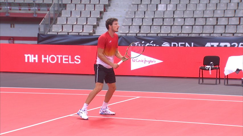 Pablo Carreño entrena por primera vez en la pista central del Palacio de los Deportes