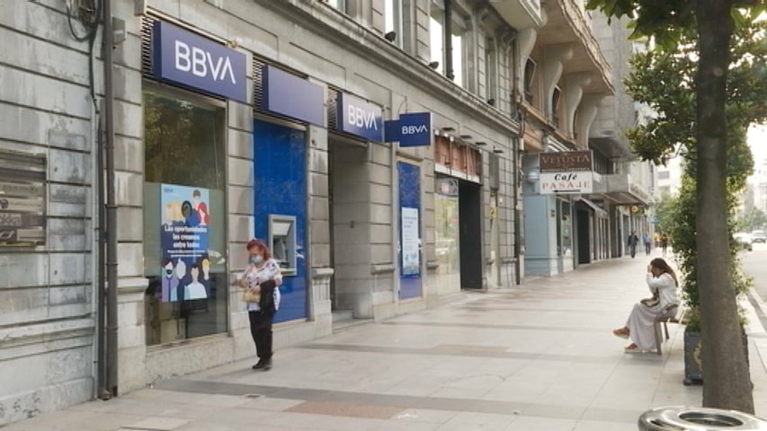 Una oficina del BBVA en Asturias