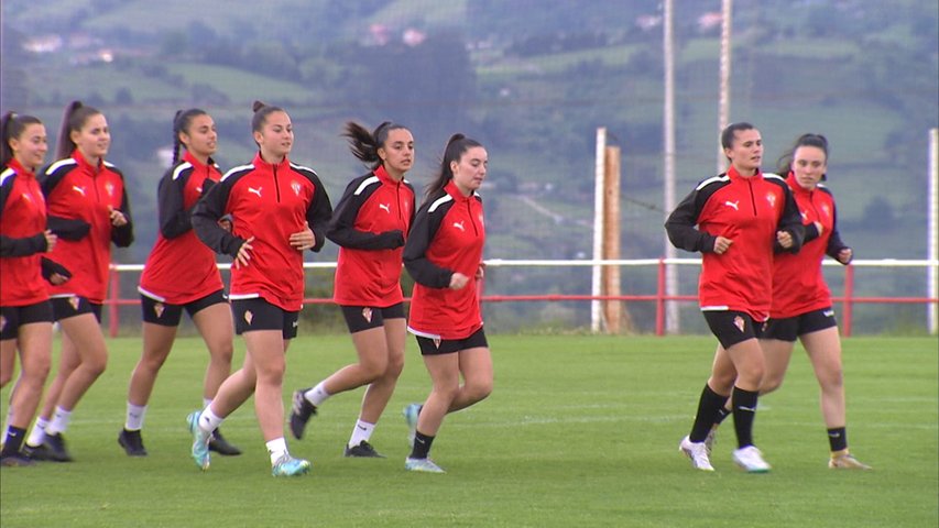 Entrenamiento del Sporting Femenino en Mareo