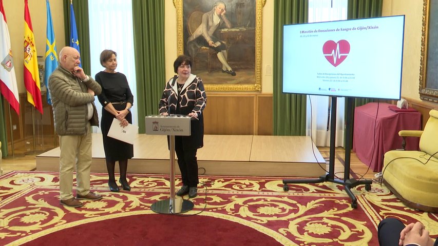 Presentación del I Maratón de donantes de sangre en el Ayuntamiento de Gijón