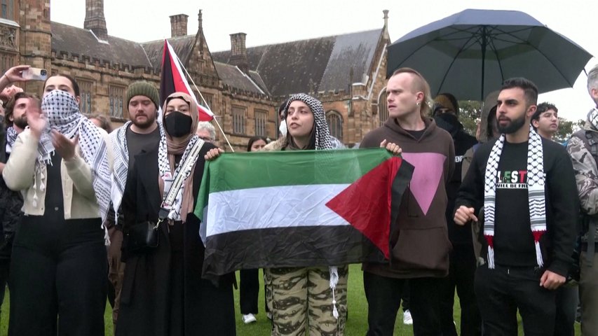 Protesta propalestina en una universidad de EEUU