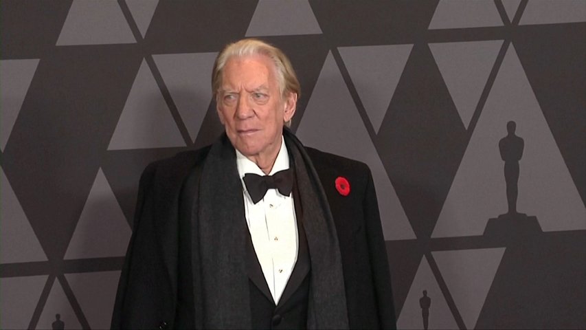 Donald Sutherland en los Óscar de 2017, donde recibió un galardón honorífico