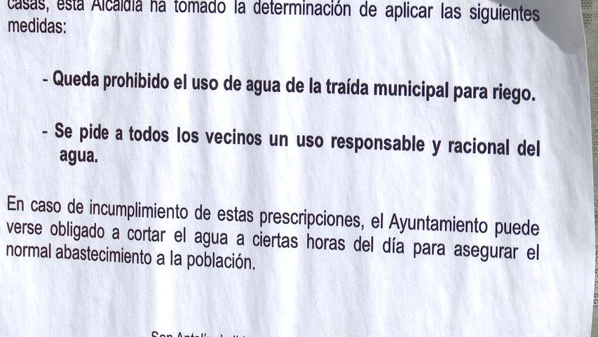 Ibias prohíbe el uso del agua de la traída municipal para riego