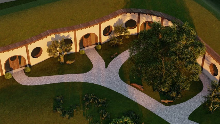 Las primeras casas hobbit de Asturias se construyen en Argüeru, Villaviciosa