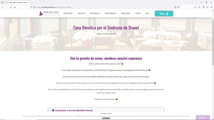 Web de la Fundación Síndrome de Dravet, que va a abrir un laboratorio propio