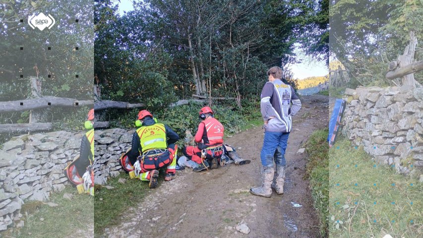 Herido un motorista tras sufrir una caída en Aller