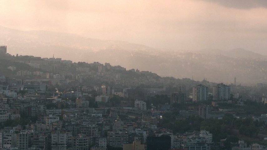 Cielo de Líbano, tras los bombardeos durante la invasión terrestre de Israel